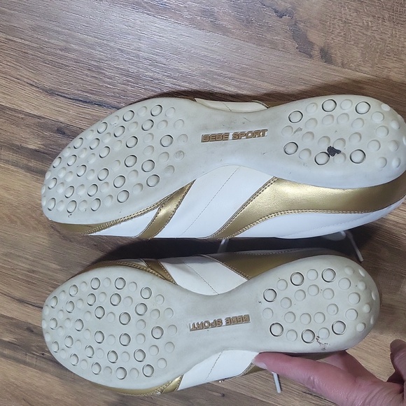 BEBE SPORT white & gold Tennis Shoes - Picture 7 of 10